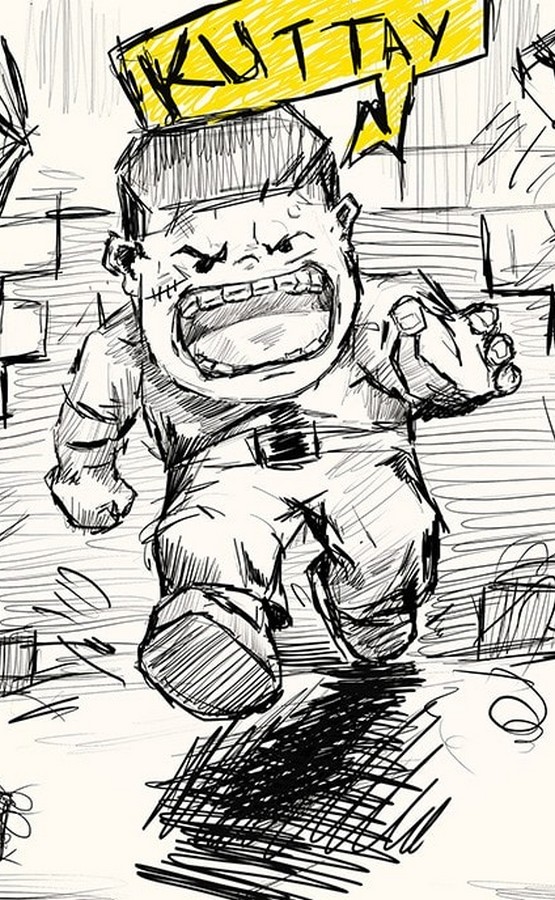 Angry Boy Rough Sketch